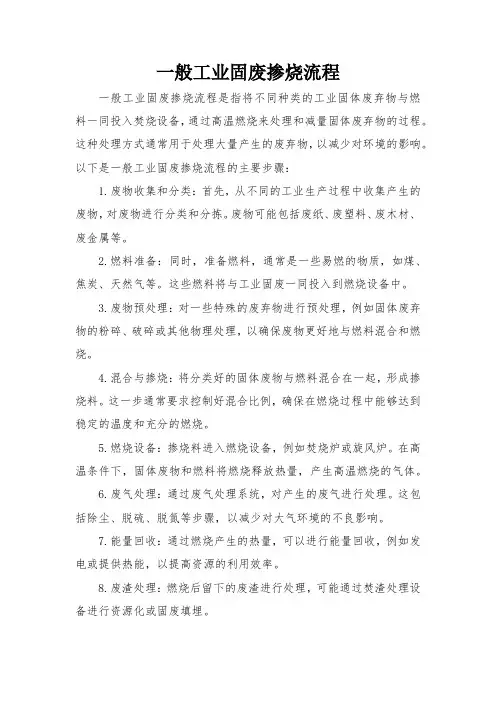一般工业固废掺烧流程