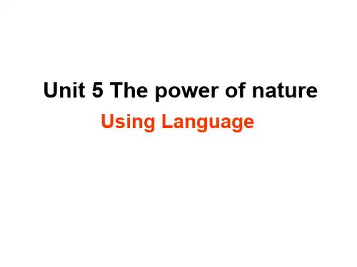 人教版高中英语选修六：Unit5UsingLanguage