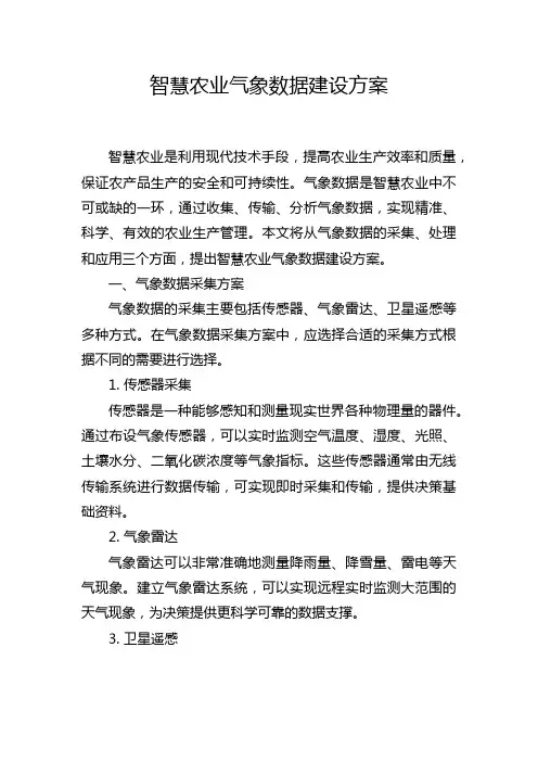 智慧农业气象数据建设方案