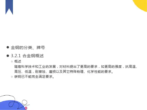合金钢的分类及牌号