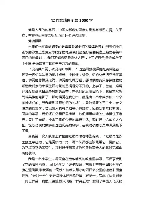 党作文精选5篇1000字