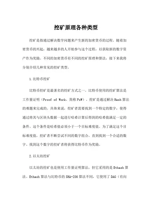 挖矿原理各种类型