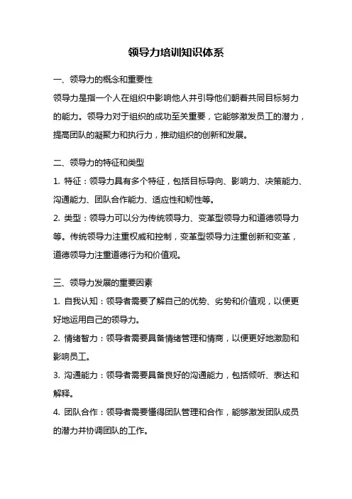 领导力培训知识体系