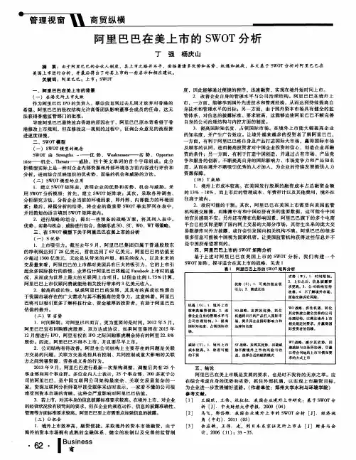 阿里巴巴在美上市的SWOT分析