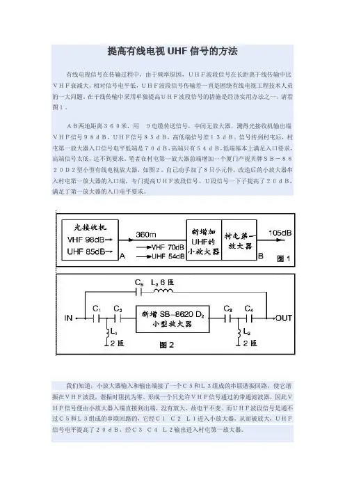 提高有线电视UHF信号的方法