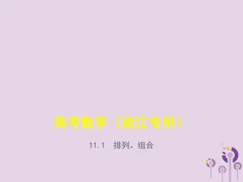 高考数学一轮总复习 专题11 计数原理 11.1 排列、组合