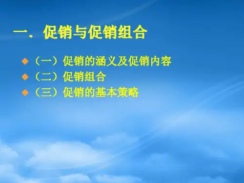 促销管理与促销组合概述