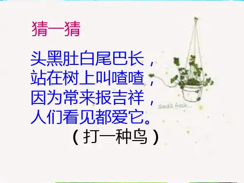 部编本《树和喜鹊》PPT课件