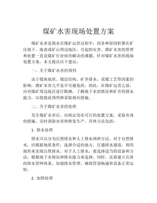 煤矿水害现场处置方案