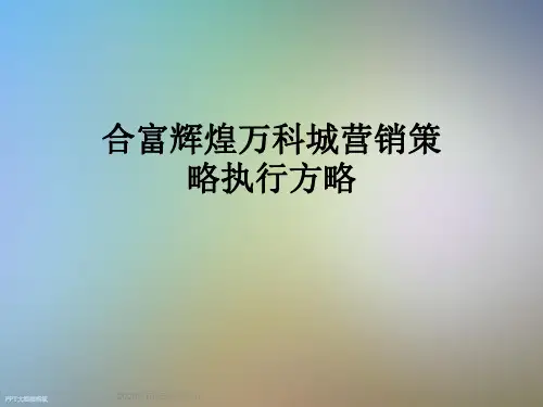 合富辉煌万科城营销策略执行方略