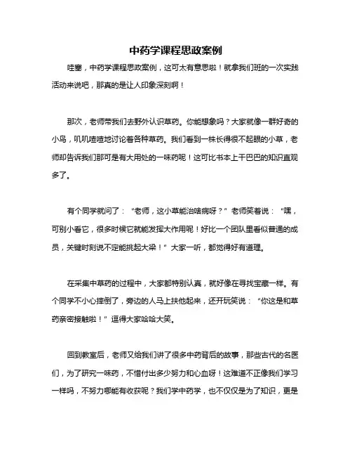 中药学课程思政案例