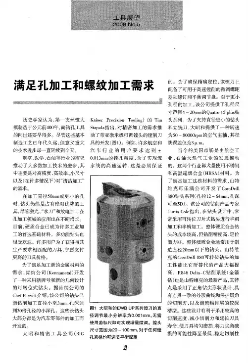 满足孔加工和螺纹加工需求