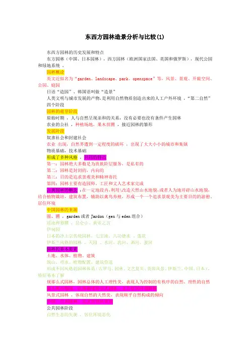 东西方园林造景分析与比较