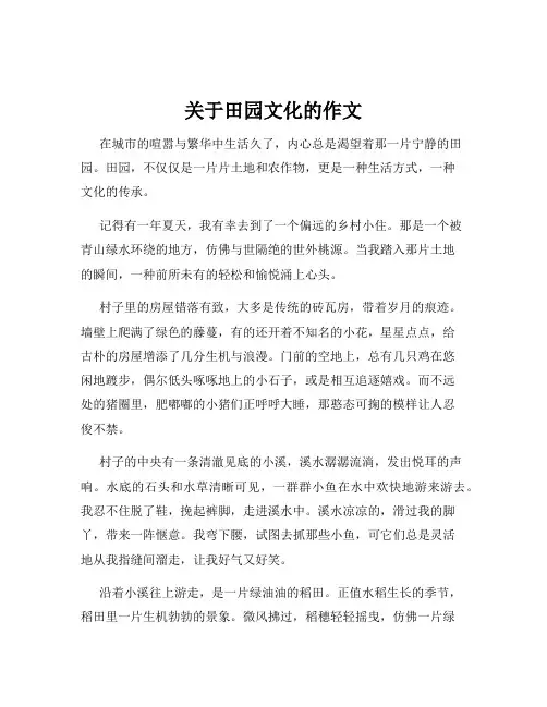 关于田园文化的作文