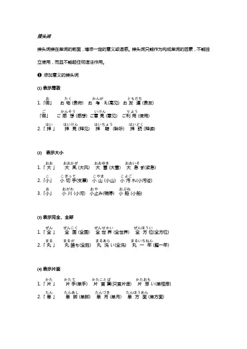 接头接尾词锦囊