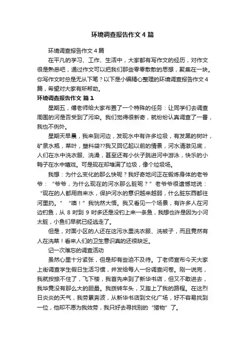 环境调查报告作文4篇