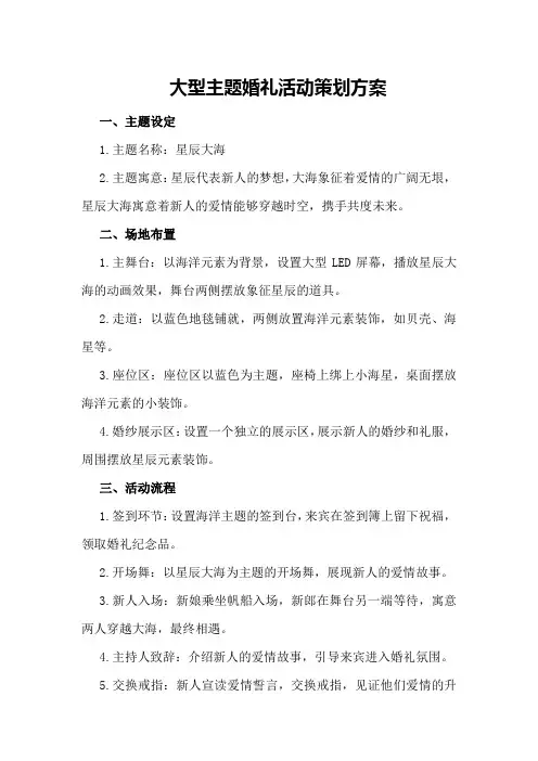 大型主题婚礼活动策划方案