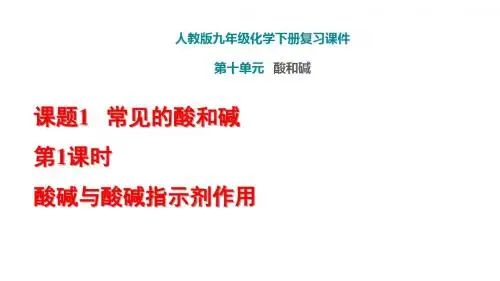 人教版九年级化学下册第10单元酸和碱PPT复习 课件
