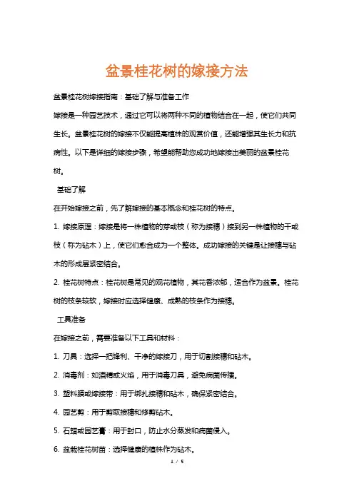 盆景桂花树的嫁接方法