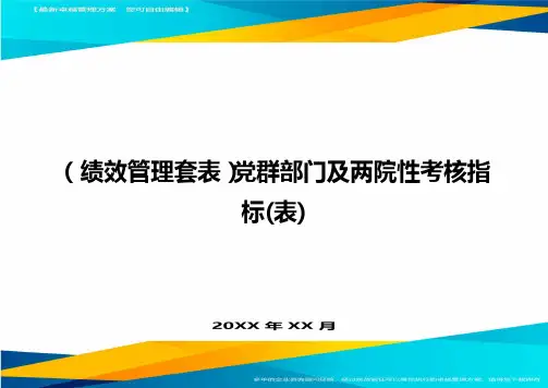(绩效管理)党群部门及两院性考核指标(表)精编