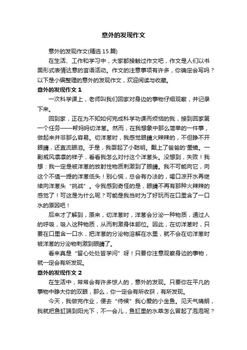 意外的发现作文