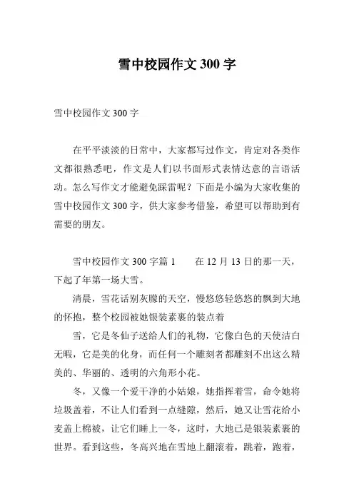 雪中校园作文300字