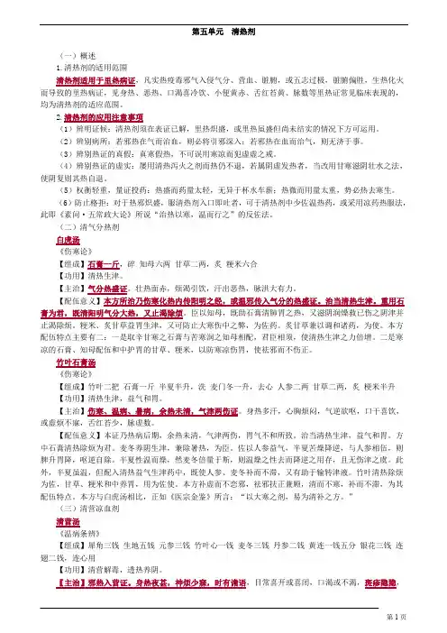 中医(专长)-方剂学-清热剂