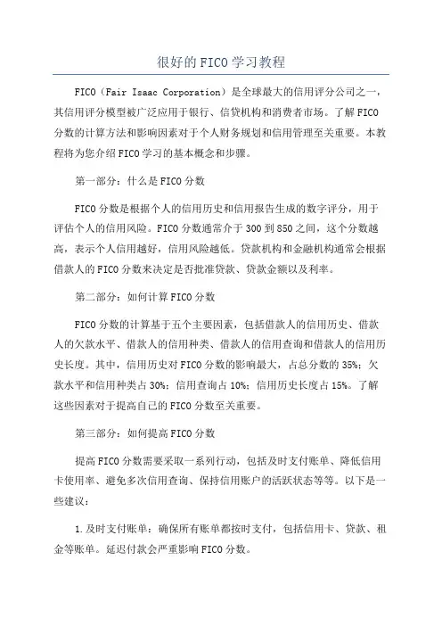 很好的FICO学习教程