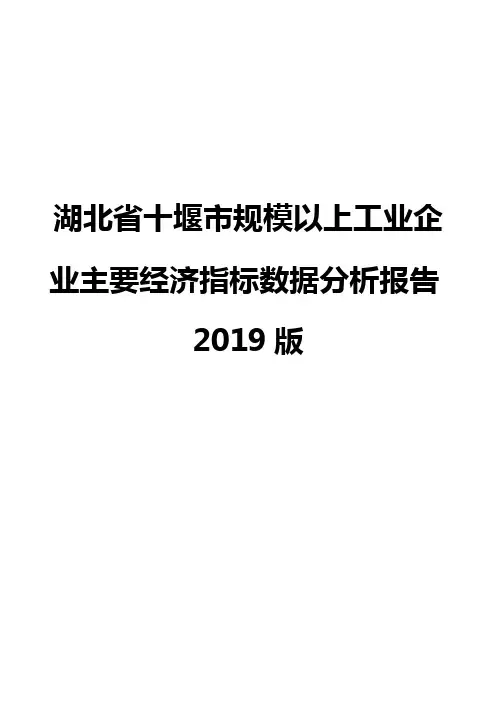 湖北省十堰市规模以上工业企业主要经济指标数据分析报告2019版