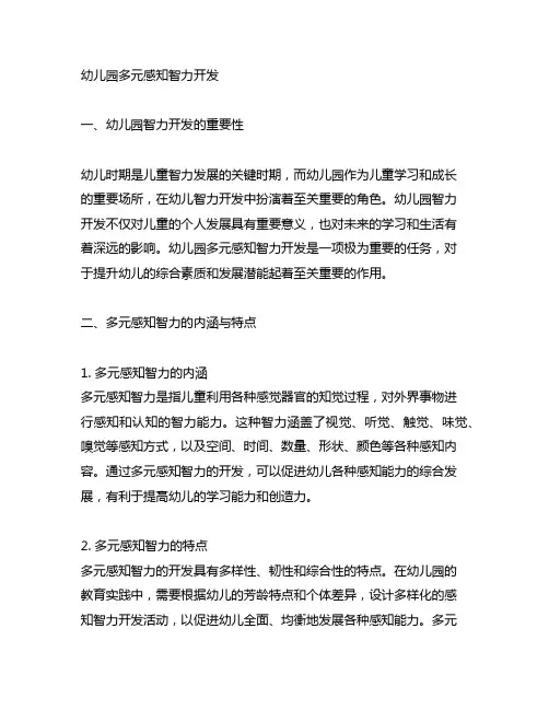 幼儿园多元感知智力开发 幼儿园智力开发