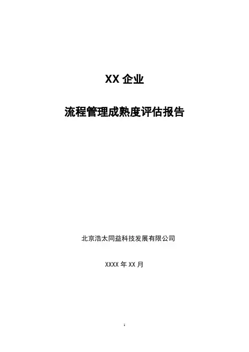 05-XX企业流程管理成熟度评估报告V1.1