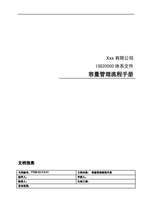 ITSM-02-CA-01 容量管理流程手册 v1.0