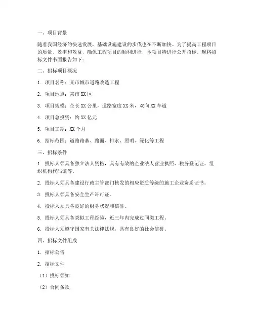 招标文件书面报告