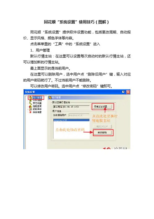 同花顺“系统设置”使用技巧（图解）