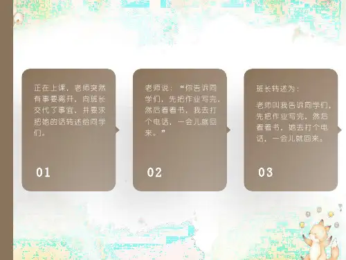 转述句与直述句互换复习课件