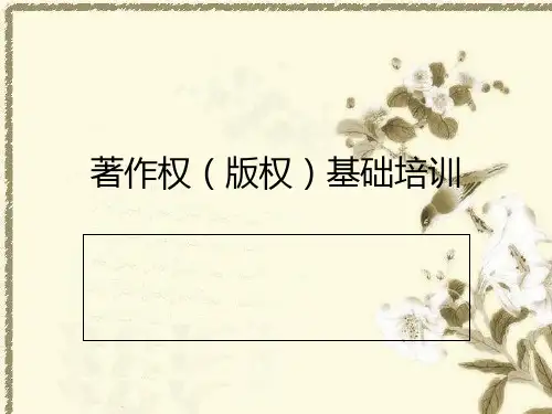 著作权(版权)基础业务培训PPT课件