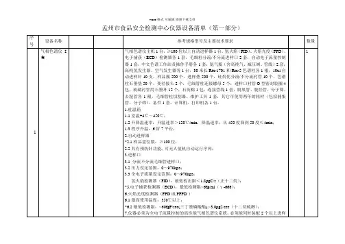 【精品】食品安全检测中心仪器设备清单