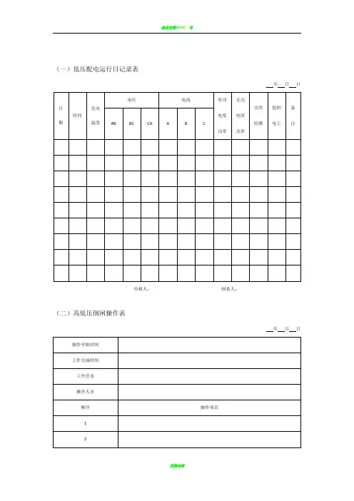 配电房记录表
