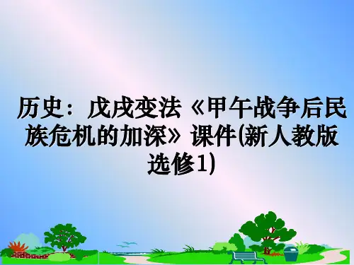 最新历史：戊戌变法《甲午战争后民族危机的加深》课件(新人教版选修1)幻灯片