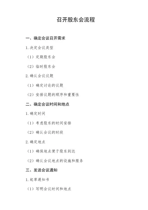召开股东会的流程