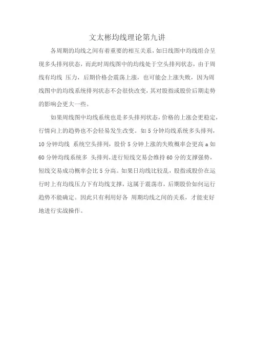 文太彬均线理论第九讲