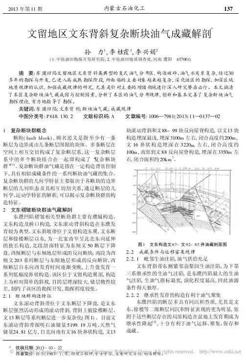 文留地区文东背斜复杂断块油气成藏解剖_孙力