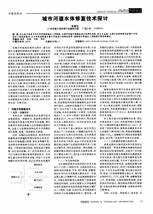 城市河道水体修复技术探讨