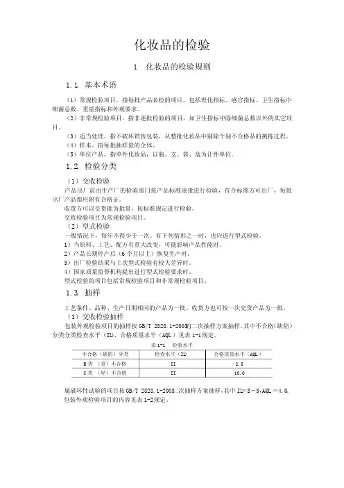 化妆品的检验