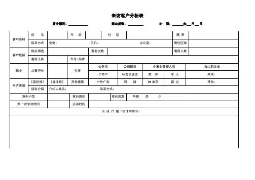 来访客户分析表