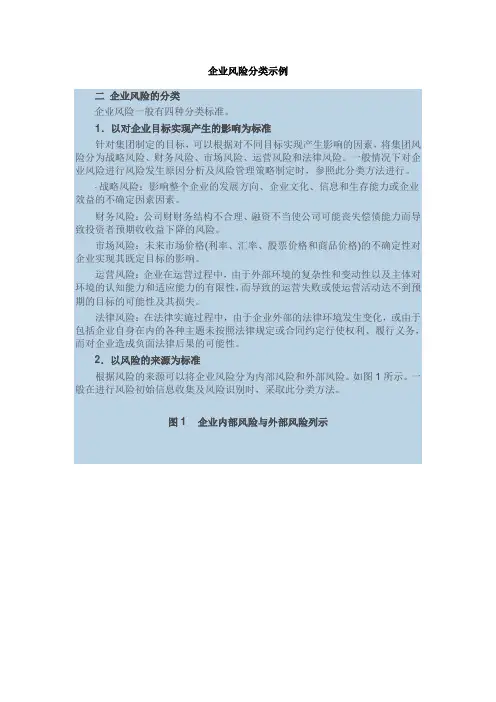 企业风险分类示例