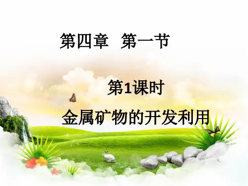 高一化学人教版必修二  第四章  第一节 开发利用金属矿物和海水资源的开发利用