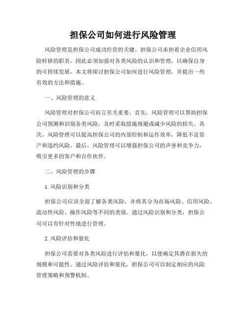 担保公司如何进行风险管理