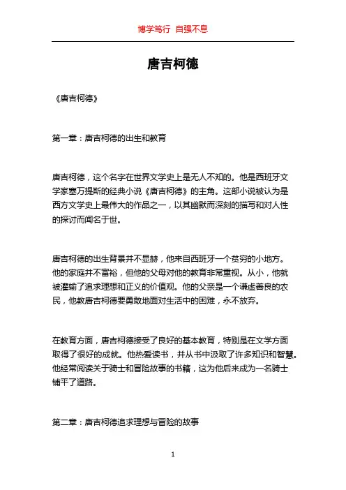 唐吉柯德_精品文档