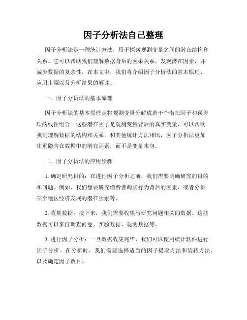 因子分析法自己整理
